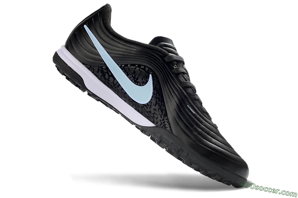 Nike Tiempo Legend 11 Pro TF Artificial Turf Soccer Shoes - Black/Sky Blue/Charcoal Gray 4