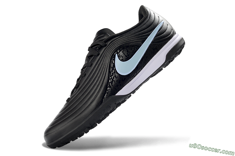 Nike Tiempo Legend 11 Pro TF Artificial Turf Soccer Shoes - Black/Sky Blue/Charcoal Gray 5