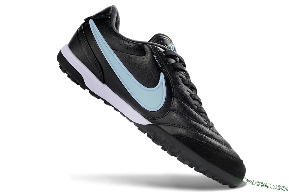 Nike Tiempo Legend 11 Elite TF Artificial Turf Soccer Shoes - Black/Sky Blue/White 4