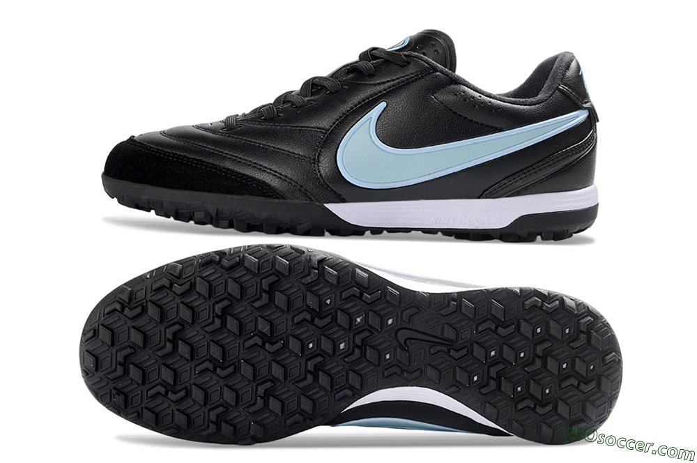 Nike Tiempo Legend 11 Elite TF Artificial Turf Soccer Shoes - Black/Sky Blue/White 0