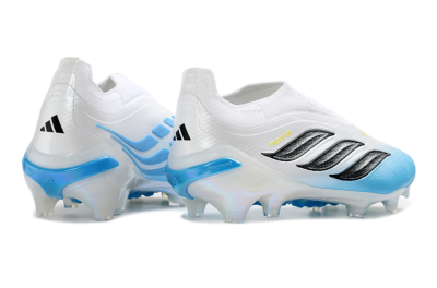 Adidas Predator 26 Elite Laceless FG Firm Ground Soccer Cleats - White/Sky Blue/Black
