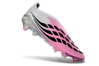 Adidas Predator 26 Elite Laceless FG Firm Ground Soccer Cleats - Pink/Vibrant Pink/Black