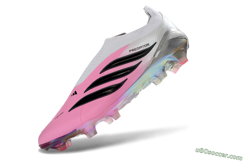 Adidas Predator 26 Elite Laceless FG Firm Ground Soccer Cleats - Pink/Vibrant Pink/Black 5