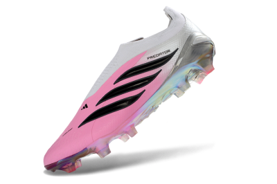 Adidas Predator 26 Elite Laceless FG Firm Ground Soccer Cleats - Pink/Vibrant Pink/Black