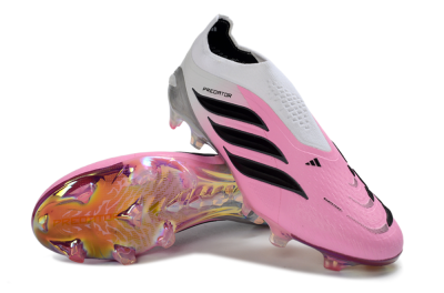 Adidas Predator 26 Elite Laceless FG Firm Ground Soccer Cleats - Pink/Vibrant Pink/Black