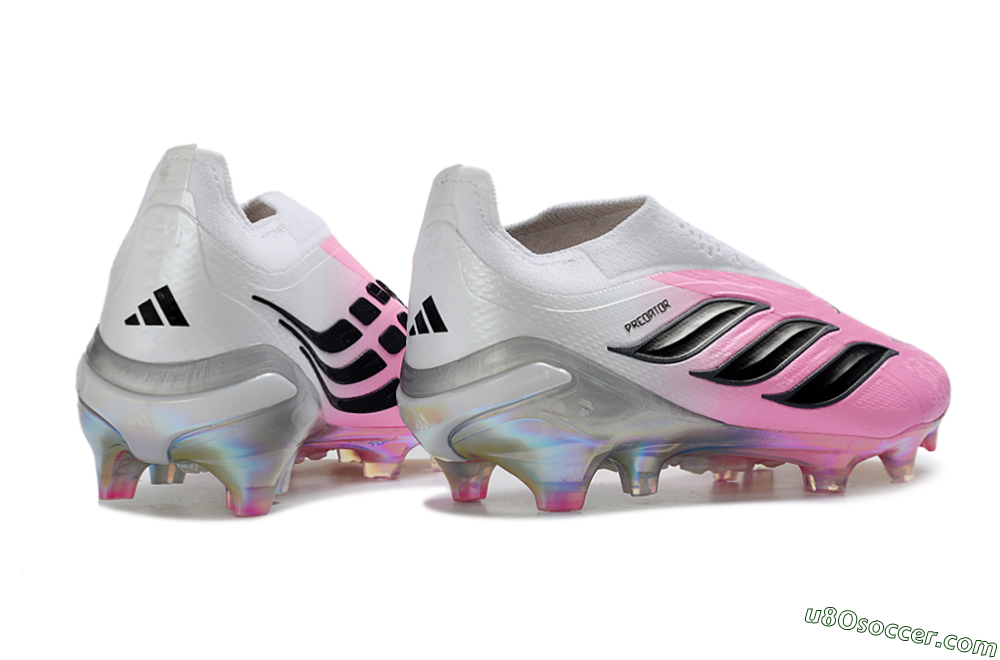 Adidas Predator 26 Elite Laceless FG Firm Ground Soccer Cleats - Pink/Vibrant Pink/Black 6