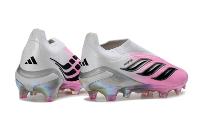 Adidas Predator 26 Elite Laceless FG Firm Ground Soccer Cleats - Pink/Vibrant Pink/Black