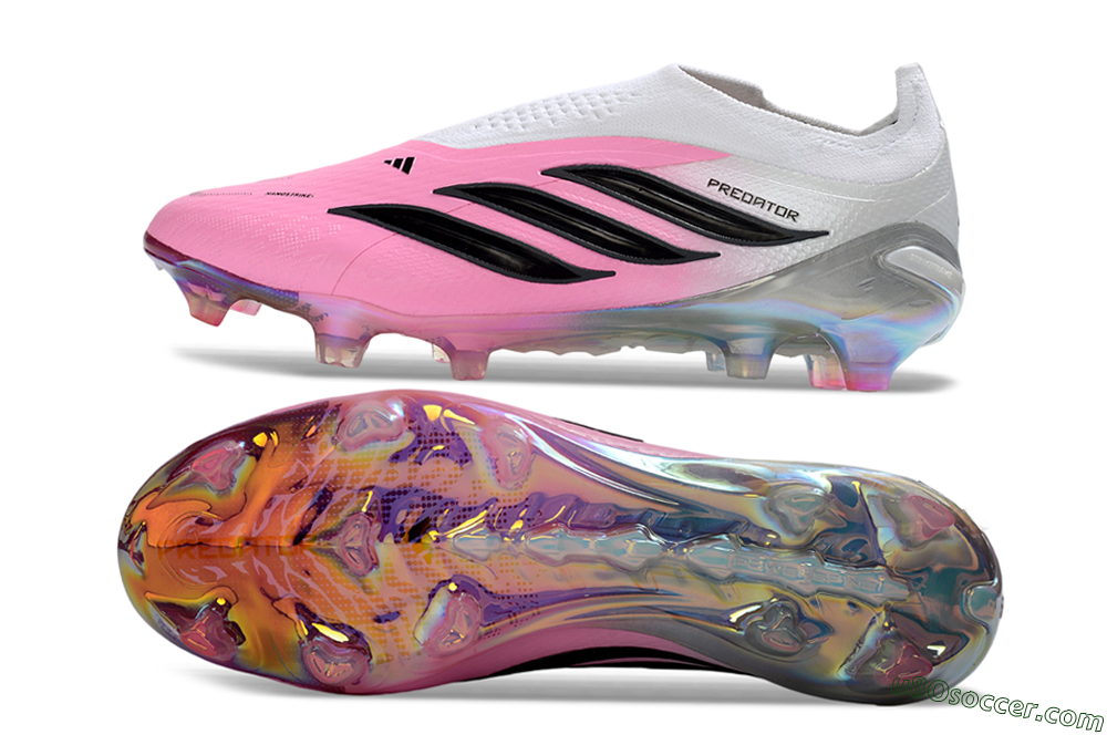 Adidas Predator 26 Elite Laceless FG Firm Ground Soccer Cleats - Pink/Vibrant Pink/Black 0