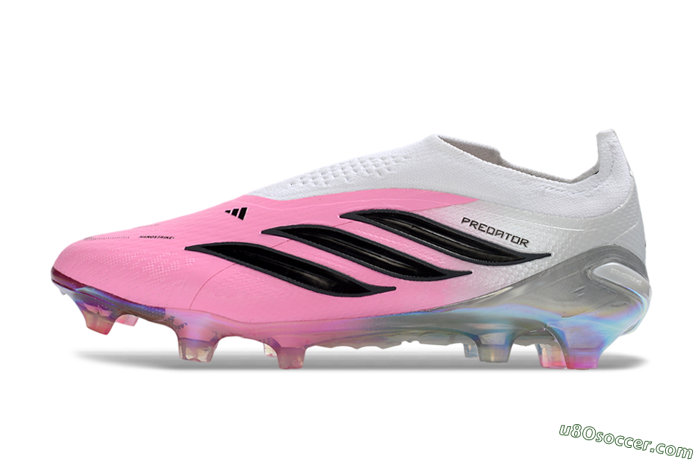 Adidas Predator 26 Elite Laceless FG Firm Ground Soccer Cleats - Pink/Vibrant Pink/Black 2