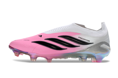 Adidas Predator 26 Elite Laceless FG Firm Ground Soccer Cleats - Pink/Vibrant Pink/Black