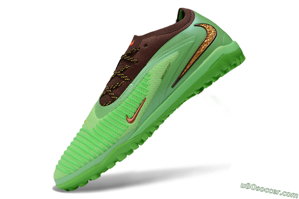 Nike Phantom 6 Elite Low TF Artificial Turf Soccer Shoes - Green/Vibrant Green/Earthy Brown 5