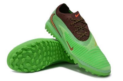 Nike Phantom 6 Elite Low TF Artificial Turf Soccer Shoes - Green/Vibrant Green/Earthy Brown