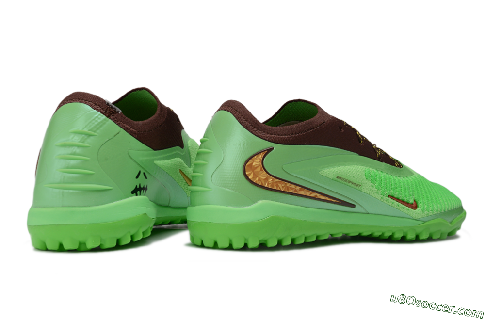 Nike Phantom 6 Elite Low TF Artificial Turf Soccer Shoes - Green/Vibrant Green/Earthy Brown 6