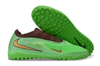 Nike Phantom 6 Elite Low TF Artificial Turf Soccer Shoes - Green/Vibrant Green/Earthy Brown
