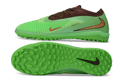Nike Phantom 6 Elite Low TF Artificial Turf Soccer Shoes - Green/Vibrant Green/Earthy Brown