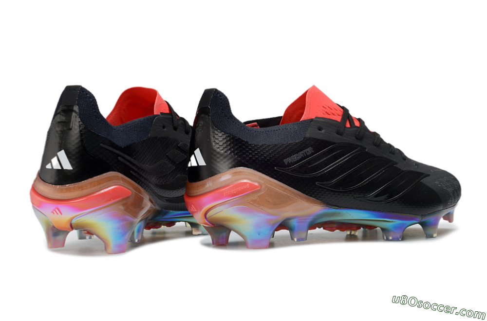 Adidas Predator 26 Elite FG Firm Ground Soccer Cleats - Black/Electric Red/Prismatic Blue 6