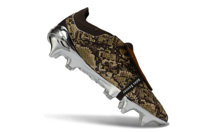 Adidas Predator 26 Elite Fold-Over Tongue FG Firm Ground Soccer Cleats - Brown/Golden Brown/Metallic Silver