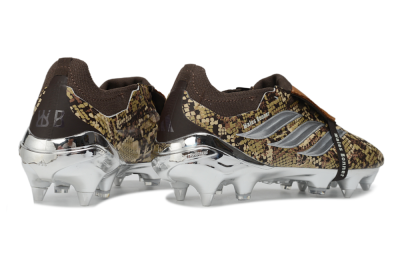 Adidas Predator 26 Elite Fold-Over Tongue FG Firm Ground Soccer Cleats - Brown/Golden Brown/Metallic Silver