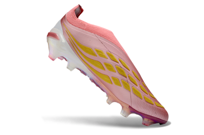 Adidas Predator 26 Elite Laceless FG Firm Ground Soccer Cleats - Pink/Soft Blush/White Pearl