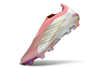 Adidas Predator 26 Elite Laceless FG Firm Ground Soccer Cleats - Pink/Soft Blush/White Pearl