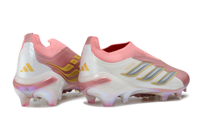 Adidas Predator 26 Elite Laceless FG Firm Ground Soccer Cleats - Pink/Soft Blush/White Pearl