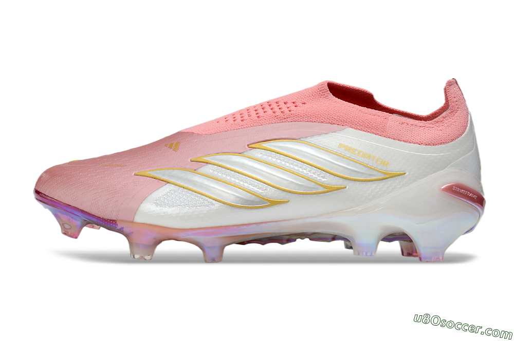 Adidas Predator 26 Elite Laceless FG Firm Ground Soccer Cleats - Pink/Soft Blush/White Pearl 2