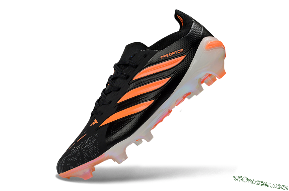 Adidas Predator 26 Elite FG Firm Ground Soccer Cleats - Black/Neon Orange/Frosted White 5