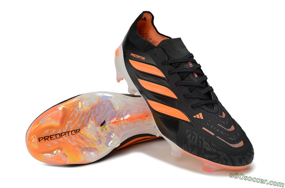 Adidas Predator 26 Elite FG Firm Ground Soccer Cleats - Black/Neon Orange/Frosted White 3
