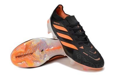 Adidas Predator 26 Elite FG Firm Ground Soccer Cleats - Black/Neon Orange/Frosted White