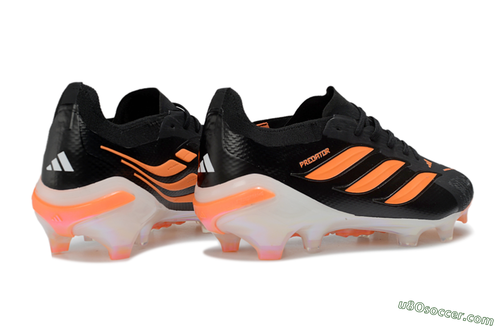 Adidas Predator 26 Elite FG Firm Ground Soccer Cleats - Black/Neon Orange/Frosted White 6