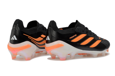 Adidas Predator 26 Elite FG Firm Ground Soccer Cleats - Black/Neon Orange/Frosted White