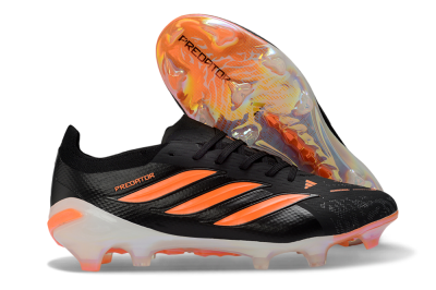 Adidas Predator 26 Elite FG Firm Ground Soccer Cleats - Black/Neon Orange/Frosted White