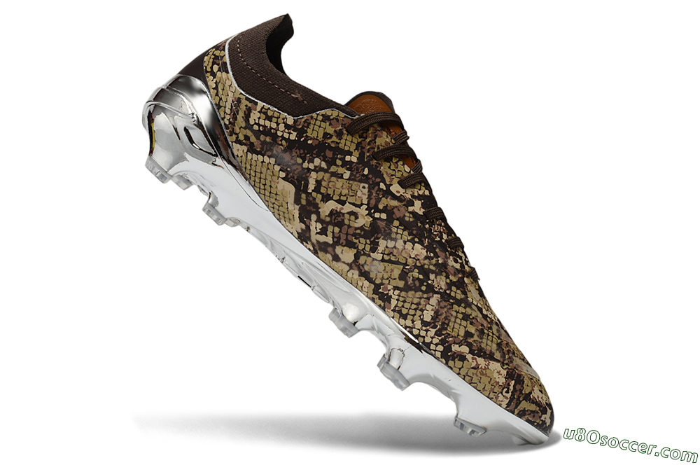 Adidas Predator 26 Elite FG Firm Ground Soccer Cleats - Brown/Metallic Silver/Tan Camo 4