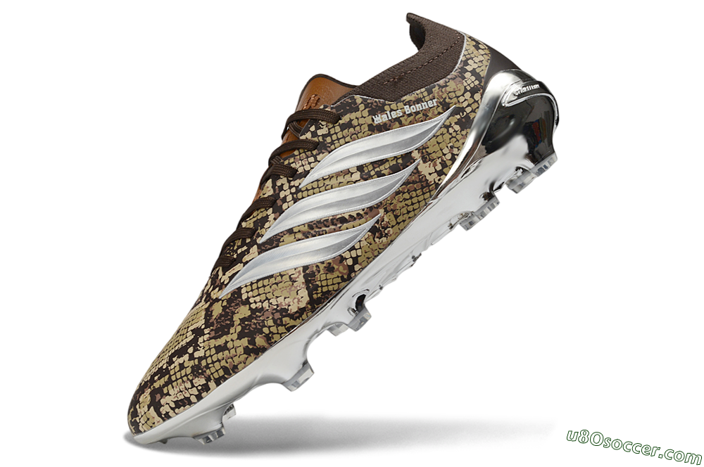 Adidas Predator 26 Elite FG Firm Ground Soccer Cleats - Brown/Metallic Silver/Tan Camo 5