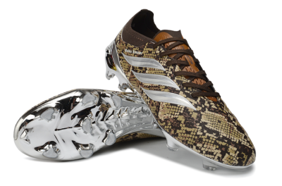 Adidas Predator 26 Elite FG Firm Ground Soccer Cleats - Brown/Metallic Silver/Tan Camo