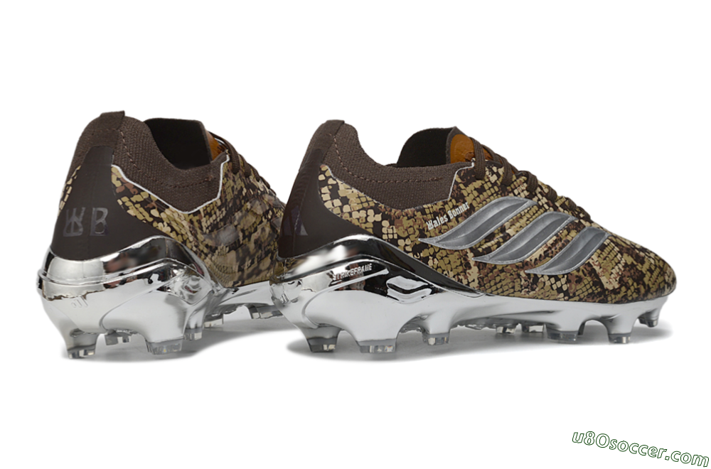 Adidas Predator 26 Elite FG Firm Ground Soccer Cleats - Brown/Metallic Silver/Tan Camo 6