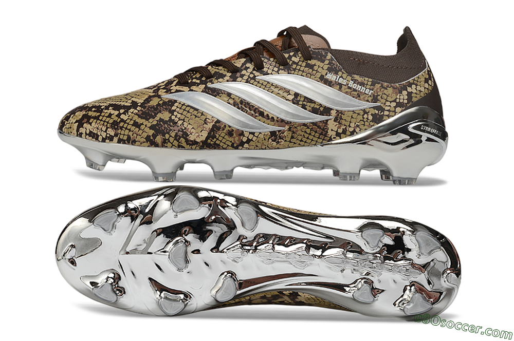 Adidas Predator 26 Elite FG Firm Ground Soccer Cleats - Brown/Metallic Silver/Tan Camo 0