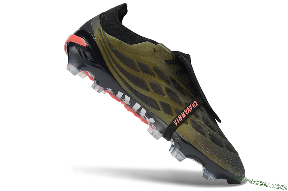 Adidas Predator 26 Elite Fold-Over Tongue FG Firm Ground Soccer Cleats - Olive/Crimson Red/Deep Black 4