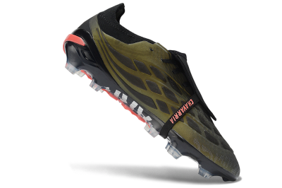 Adidas Predator 26 Elite Fold-Over Tongue FG Firm Ground Soccer Cleats - Olive/Crimson Red/Deep Black