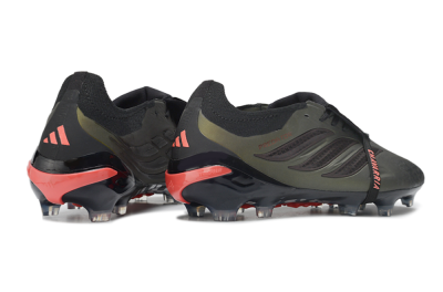 Adidas Predator 26 Elite Fold-Over Tongue FG Firm Ground Soccer Cleats - Olive/Crimson Red/Deep Black