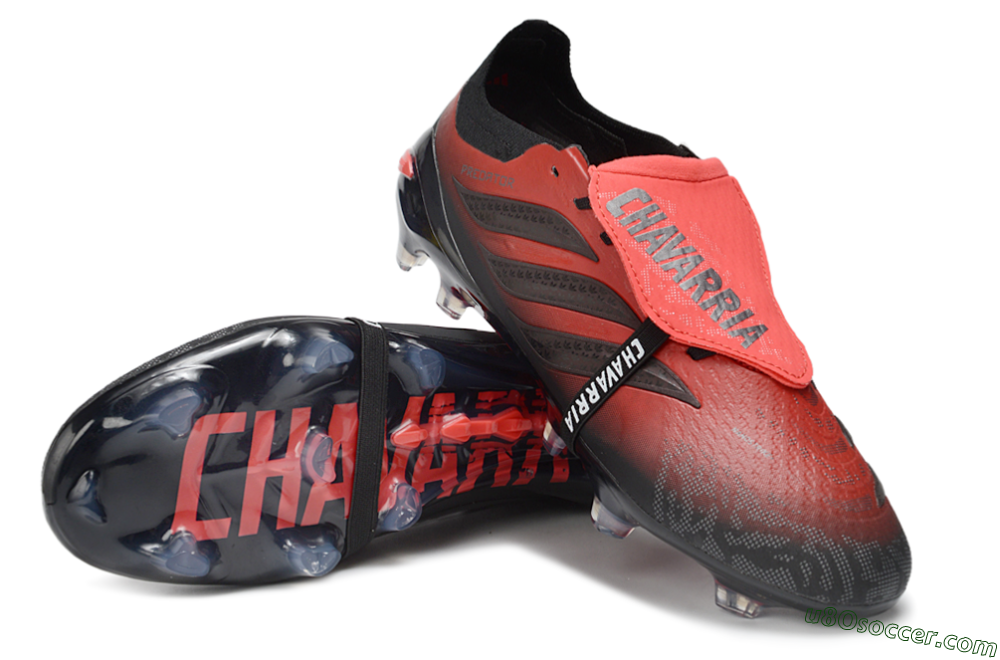 Adidas Predator 26 Elite Fold-Over Tongue FG Firm Ground Soccer Cleats - Red/Fiery Red/Black Shadow 3