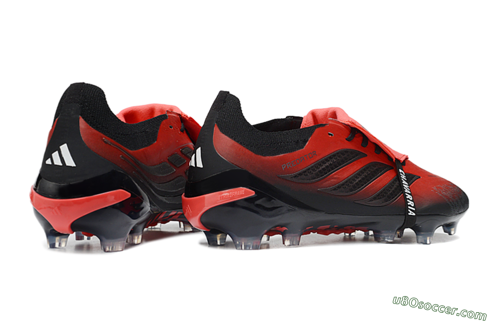 Adidas Predator 26 Elite Fold-Over Tongue FG Firm Ground Soccer Cleats - Red/Fiery Red/Black Shadow 6