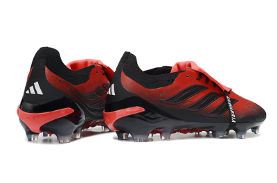 Adidas Predator 26 Elite Fold-Over Tongue FG Firm Ground Soccer Cleats - Red/Fiery Red/Black Shadow