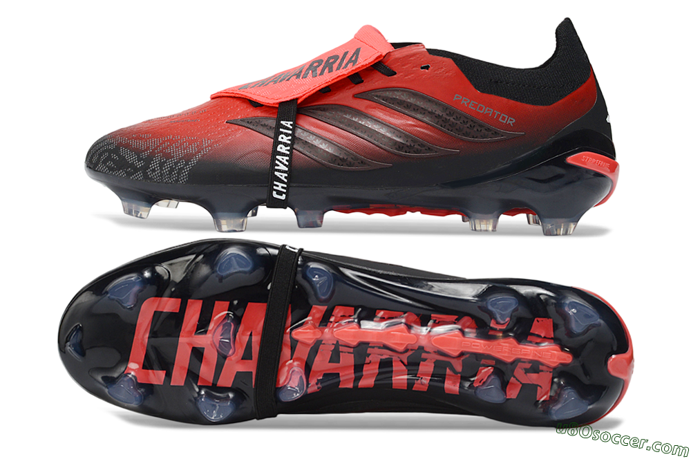 Adidas Predator 26 Elite Fold-Over Tongue FG Firm Ground Soccer Cleats - Red/Fiery Red/Black Shadow 0