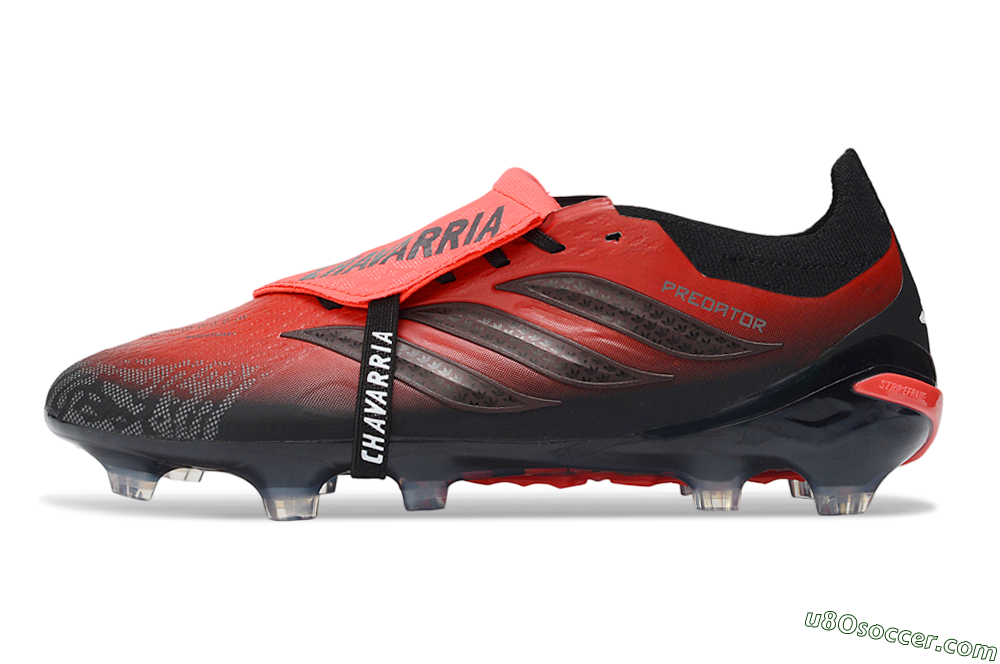 Adidas Predator 26 Elite Fold-Over Tongue FG Firm Ground Soccer Cleats - Red/Fiery Red/Black Shadow 2