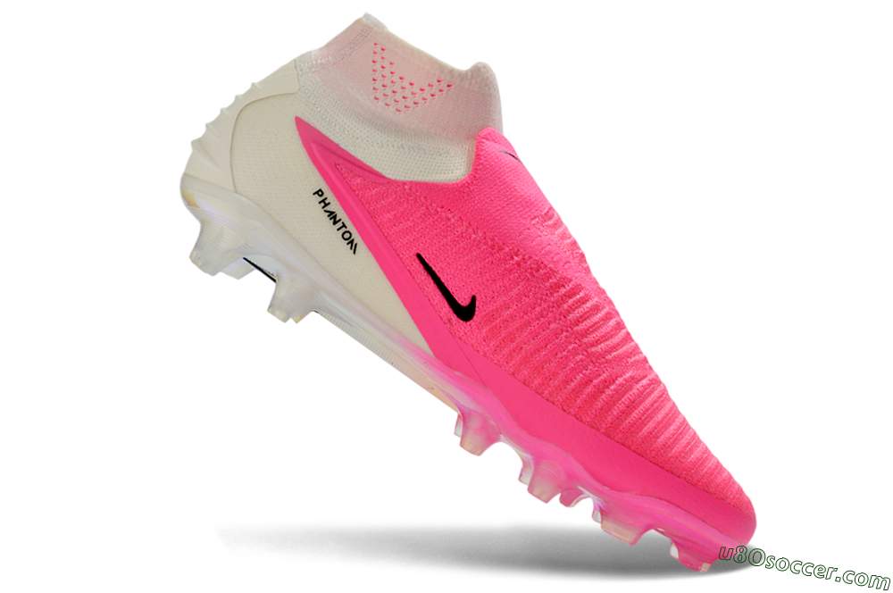 Nike Phantom 6 Elite High FG Firm Ground Soccer Cleats - Pink/Neon Pink/White 4