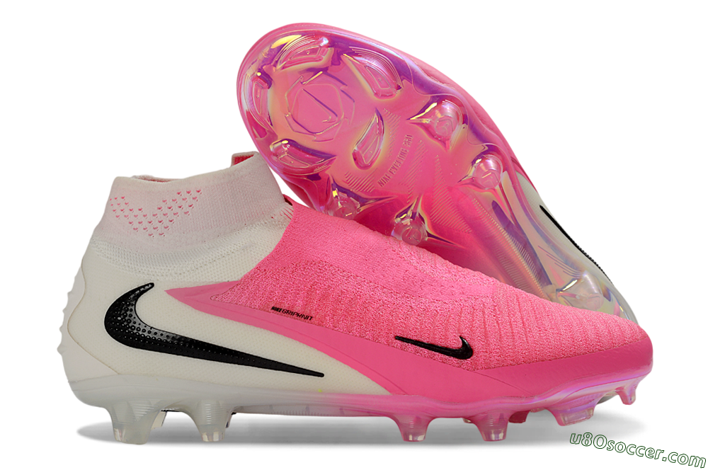 Nike Phantom 6 Elite High FG Firm Ground Soccer Cleats - Pink/Neon Pink/White 1