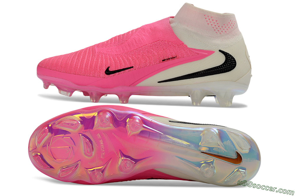 Nike Phantom 6 Elite High FG Firm Ground Soccer Cleats - Pink/Neon Pink/White 0