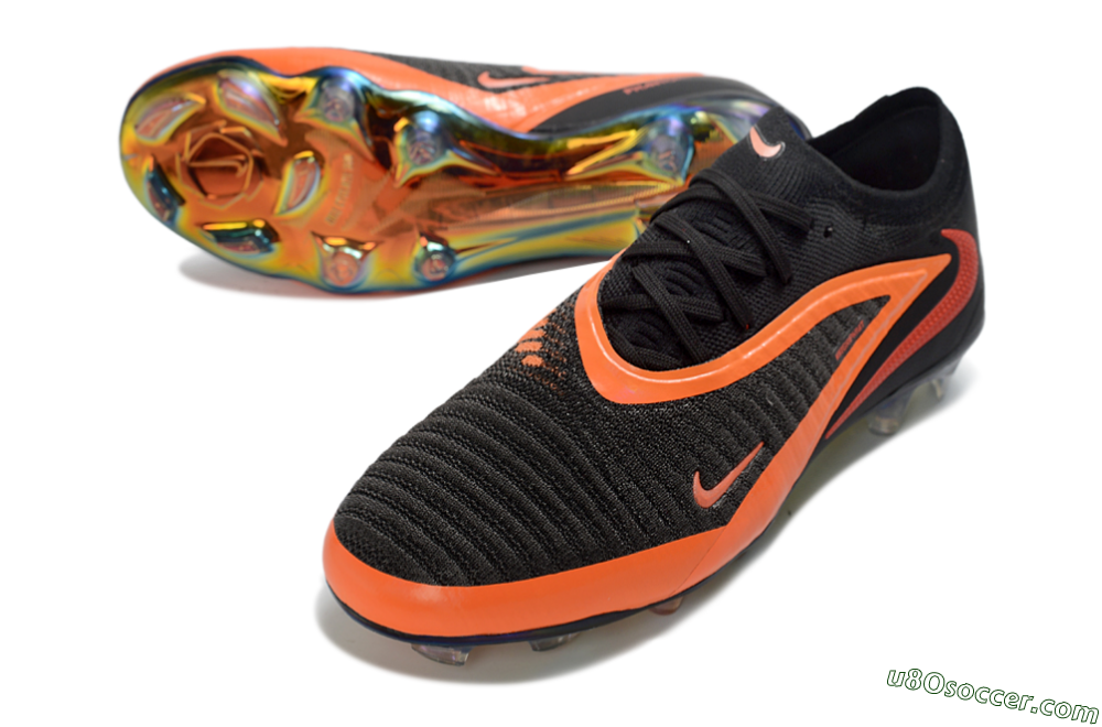 Nike Phantom 6 Elite Low FG Firm Ground Soccer Cleats - Black/Vibrant Orange/Infrared 3