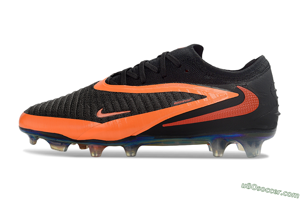 Nike Phantom 6 Elite Low FG Firm Ground Soccer Cleats - Black/Vibrant Orange/Infrared 2